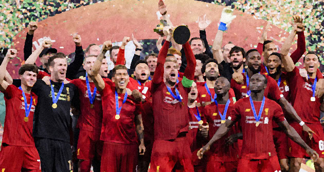 Equipe do Liverpool comemora título conquistado no Mundial de Clubes 2019