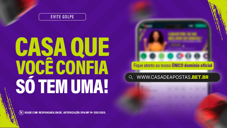Fique atento ao ÚNICO domínio oficial da Casa de Apostas!